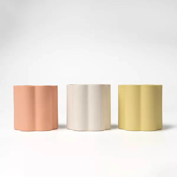 Tempat Lilin Keramik Tepi Bunga Artistik