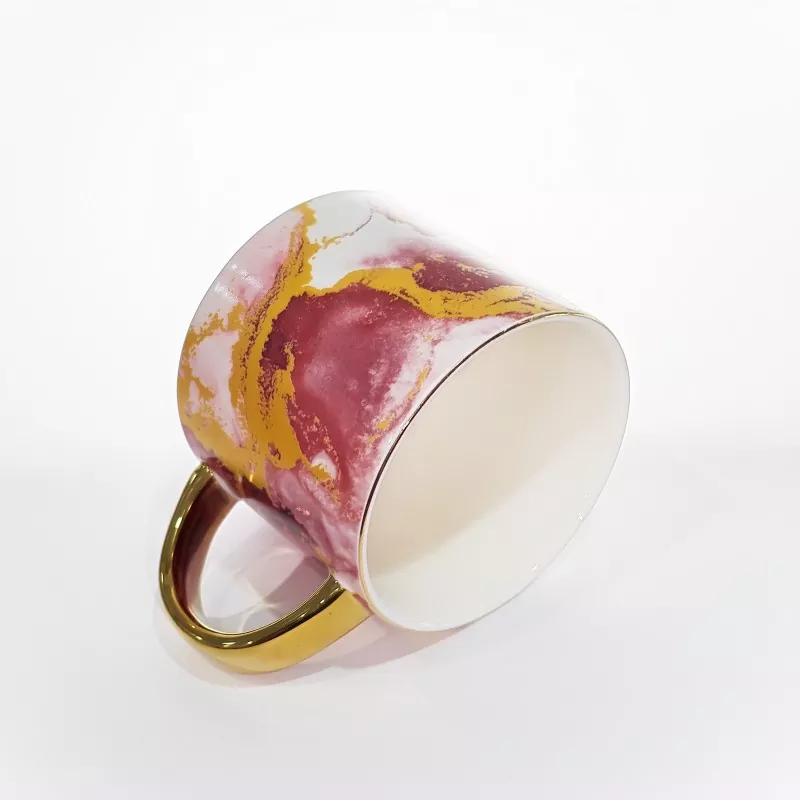 Mug Keramik Pola Marmer Elegan