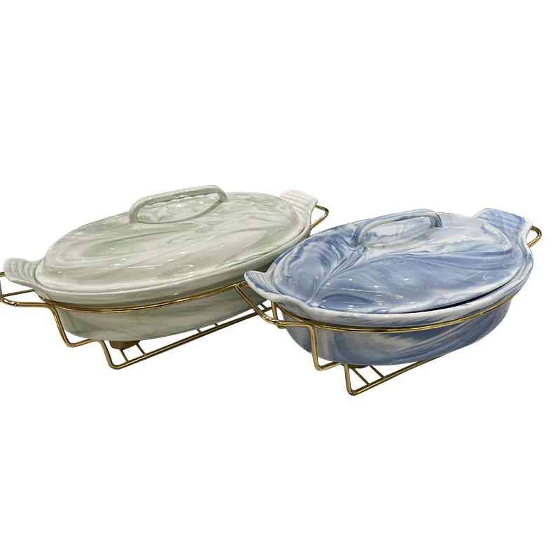 Piring keramik marmer yang elegan