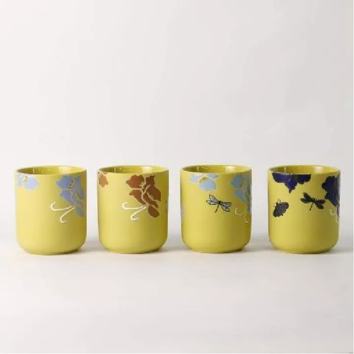 Tempat Lilin Seni Lukis Tangan Bisikan Bunga