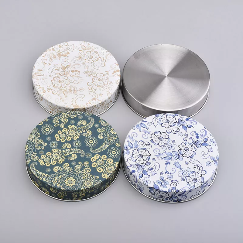 Tutup tutup lilin kaleng print yang dipersonalisasi